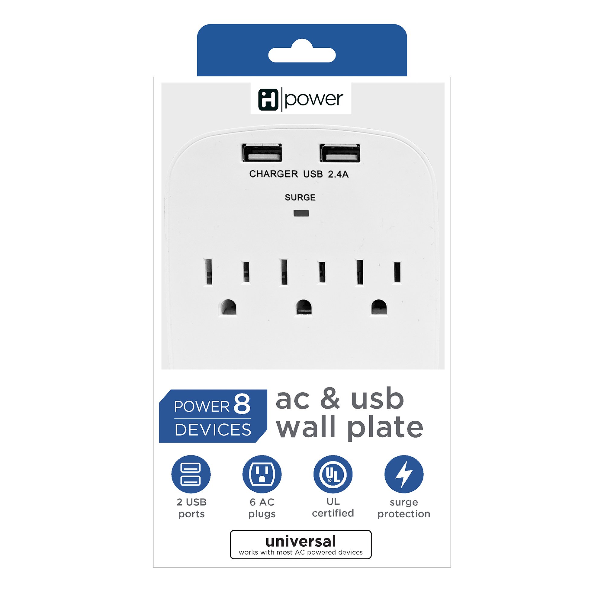 iHome AC & USB Wall Plate - White - Shop Phone Chargers at H-E-B