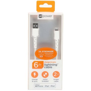 iHome Lighting to USB-A Charging Cable - White, 6'