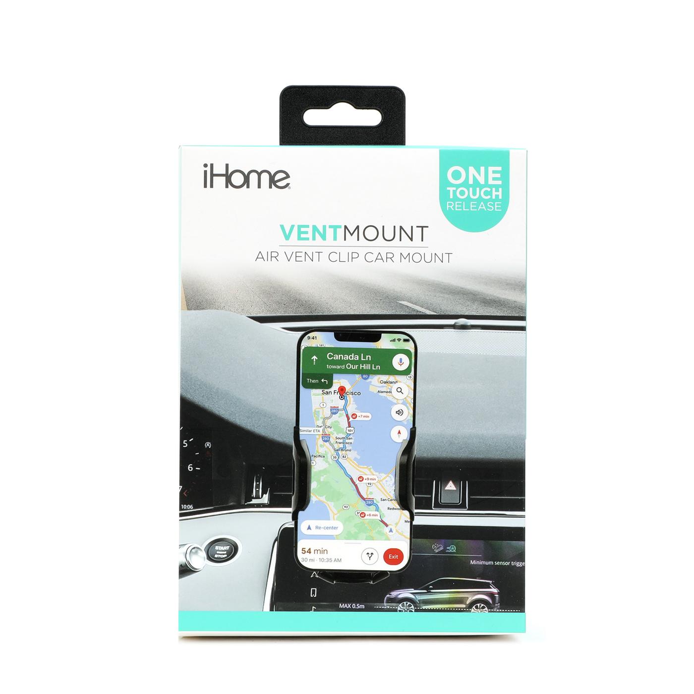 iHome Air Vent Clip Car Mount Black Shop Car accessories at HEB