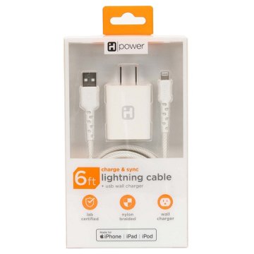 iHome Lightning to USB-A Charging Cable - White, 6'