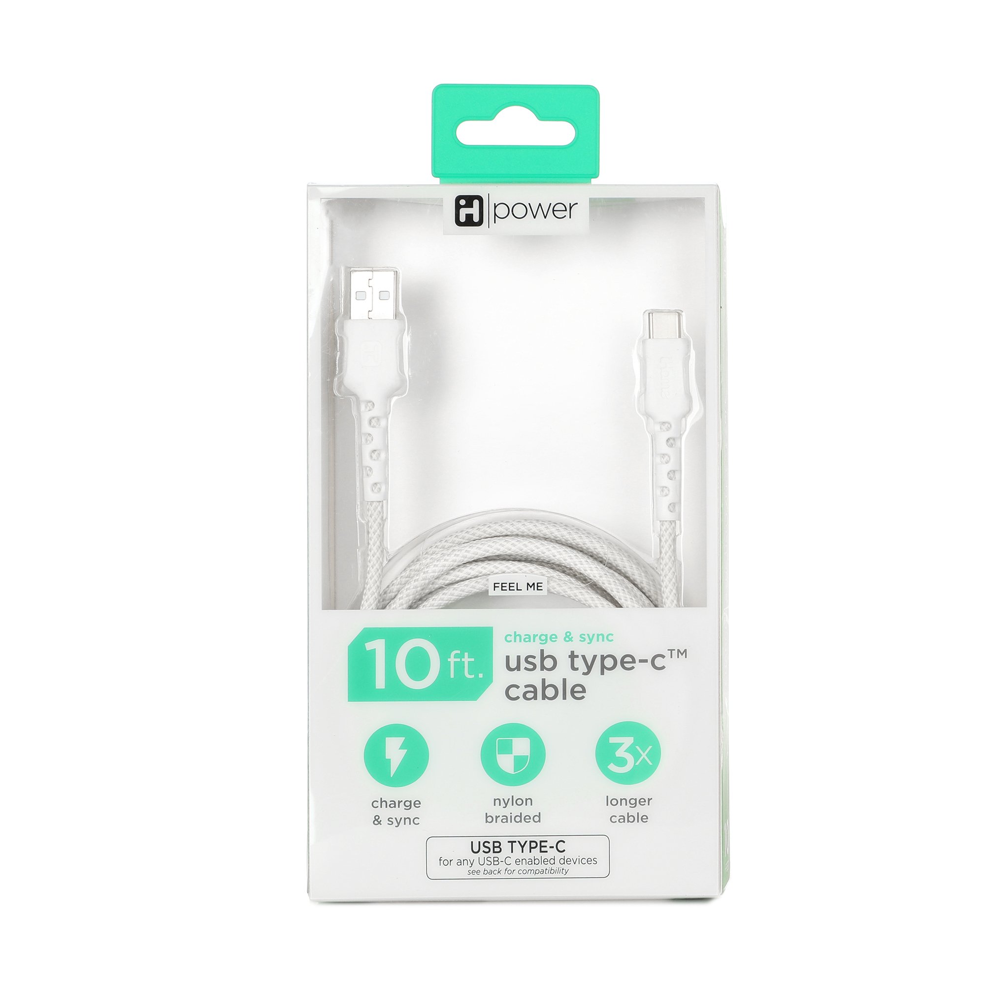 iHome USBC to USBA Charging Cable White Shop Phone chargers at HEB