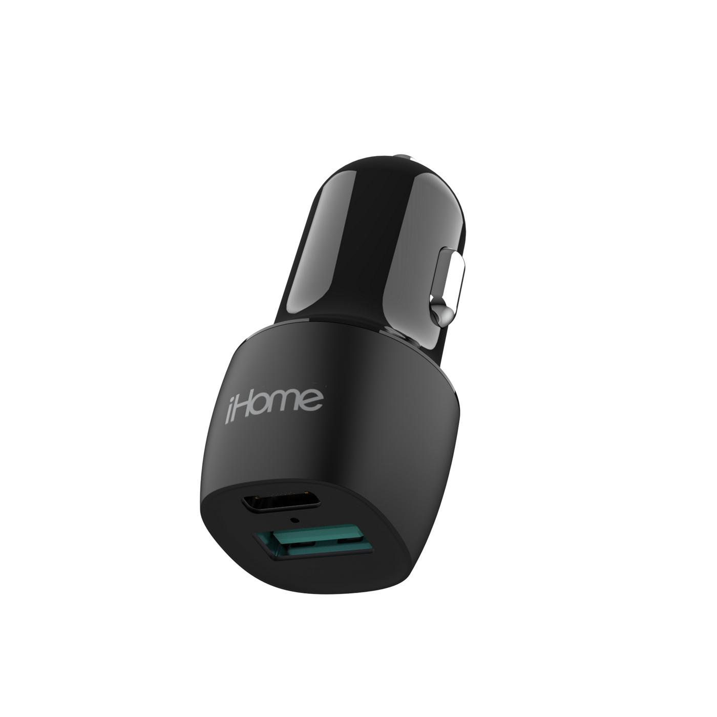 iHome Dual Port Rapid Car Charger - Black; image 2 of 2