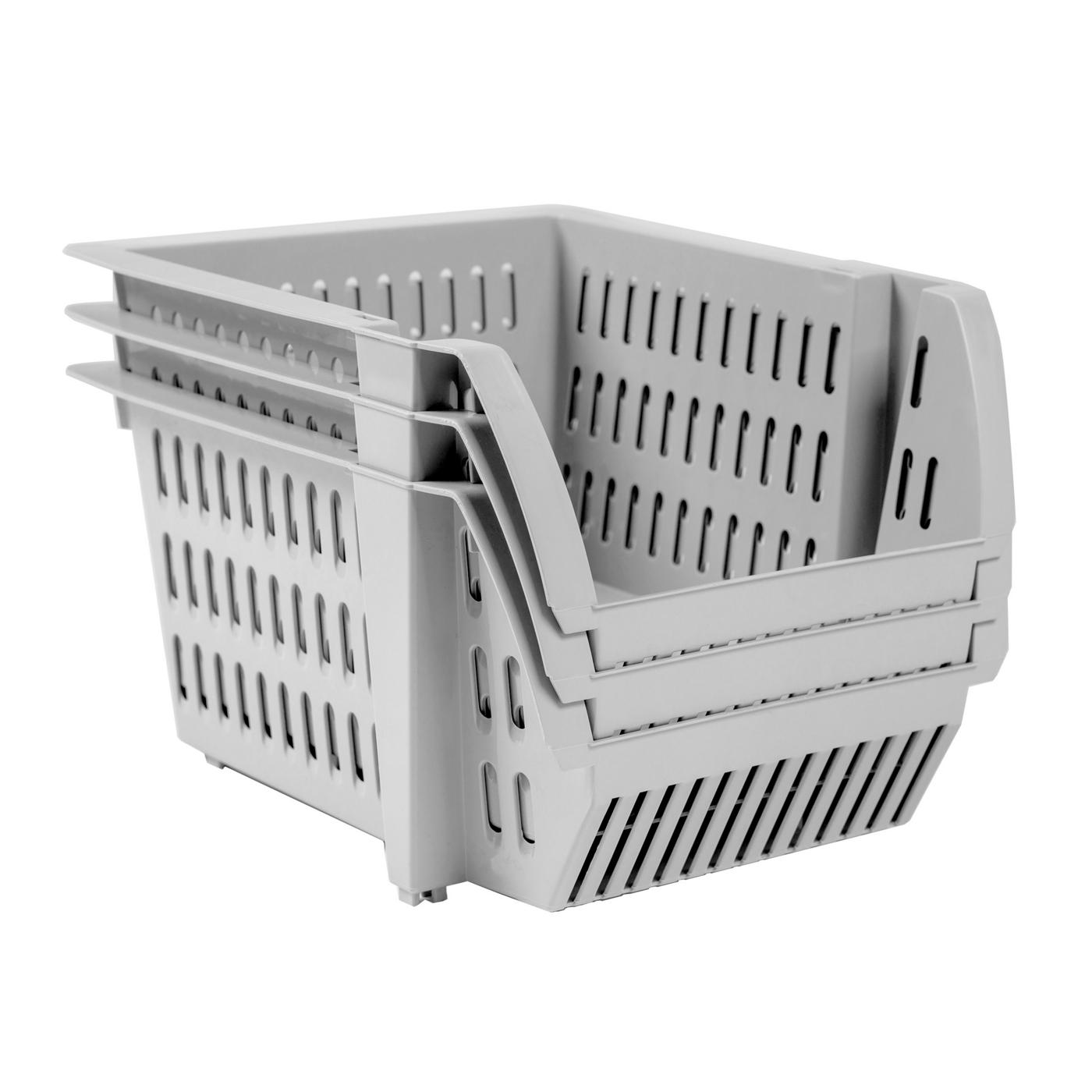 Starplast Small Stacking Bins - Gray - Shop Storage Bins at H-E-B