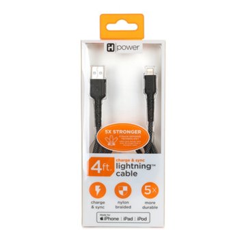 iHome Lightning to USB-A Charging Cable - Black, 4'