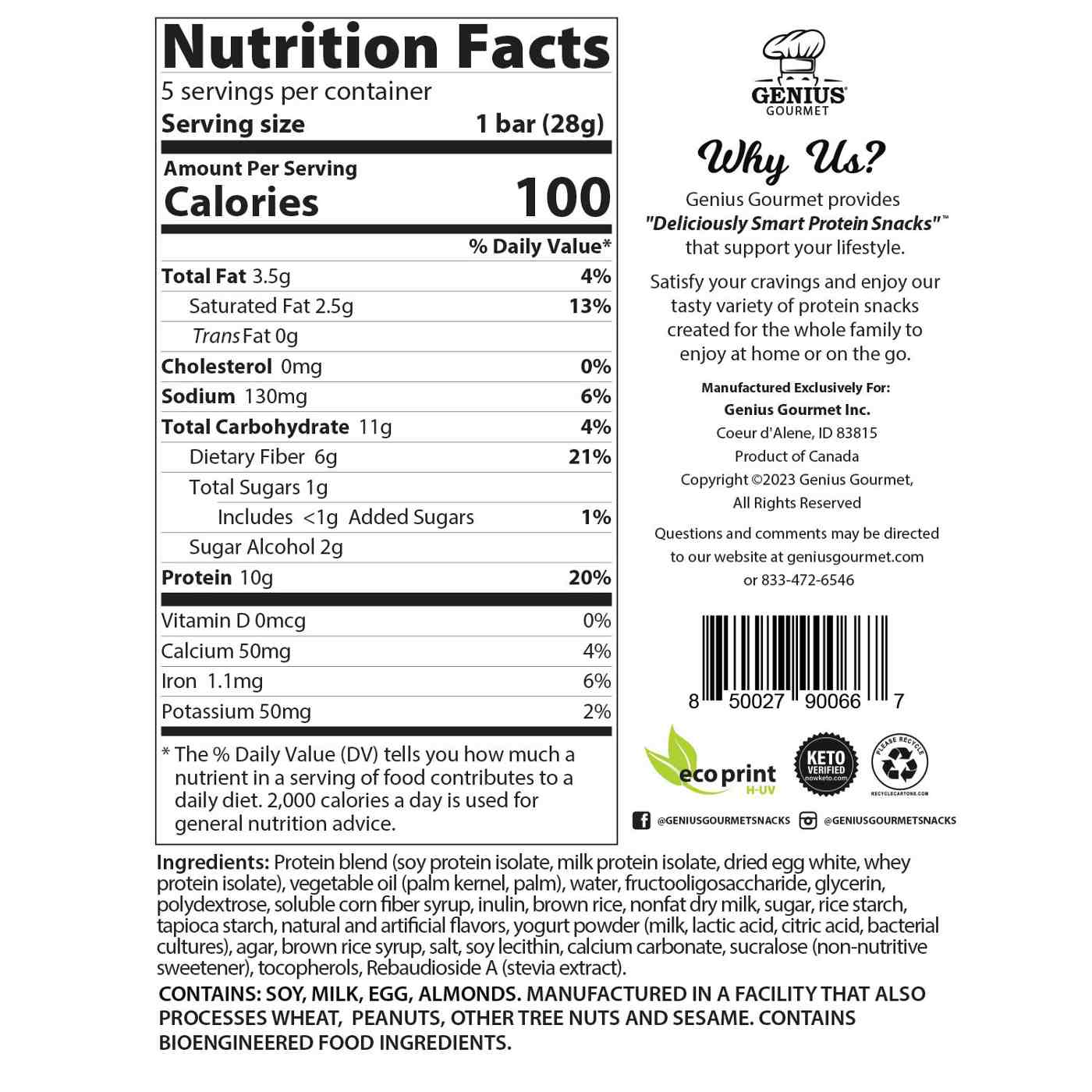Genius Gourmet Crispy Protein Treat - Vanilla Dream - Shop Diet ...