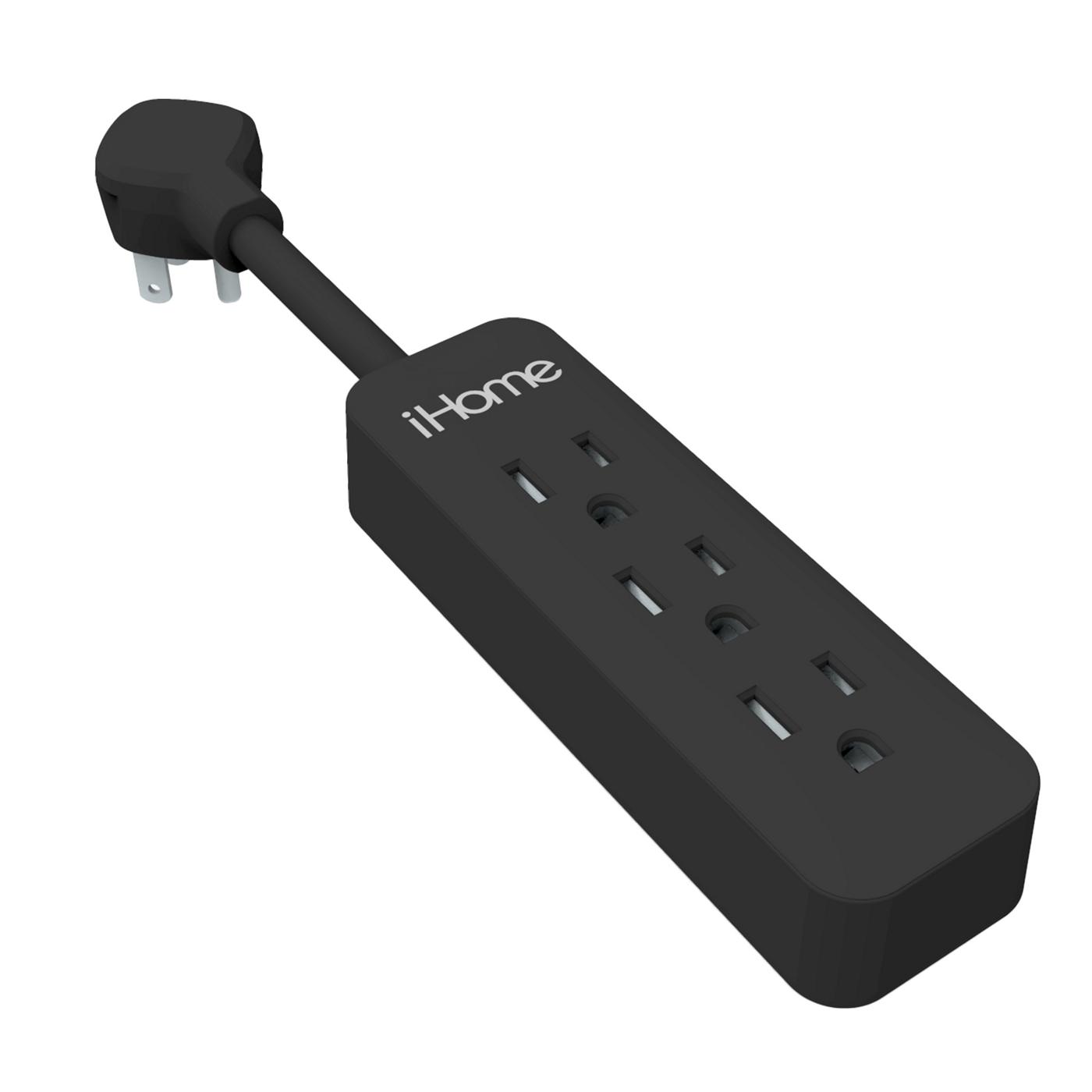 iHome 3-Outlet Power Strip - Black; image 2 of 2