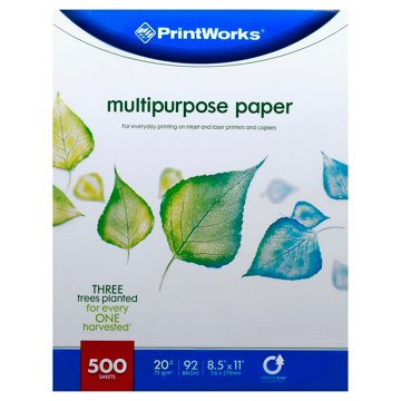 PrintWorks Multipurpose Copy Paper - White, 500 ct