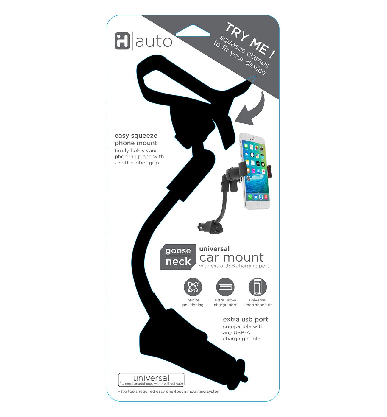 iHome Goose Neck Universal Car Mount - Black; image 1 of 2