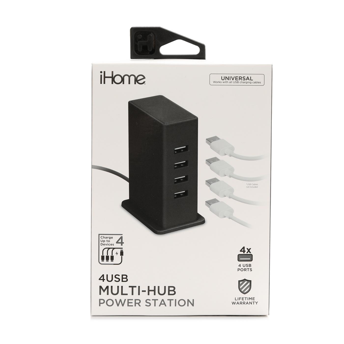 iHome 4-Port USB Power Station - Black; image 1 of 2