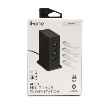iHome 4-Port USB Power Station - Black