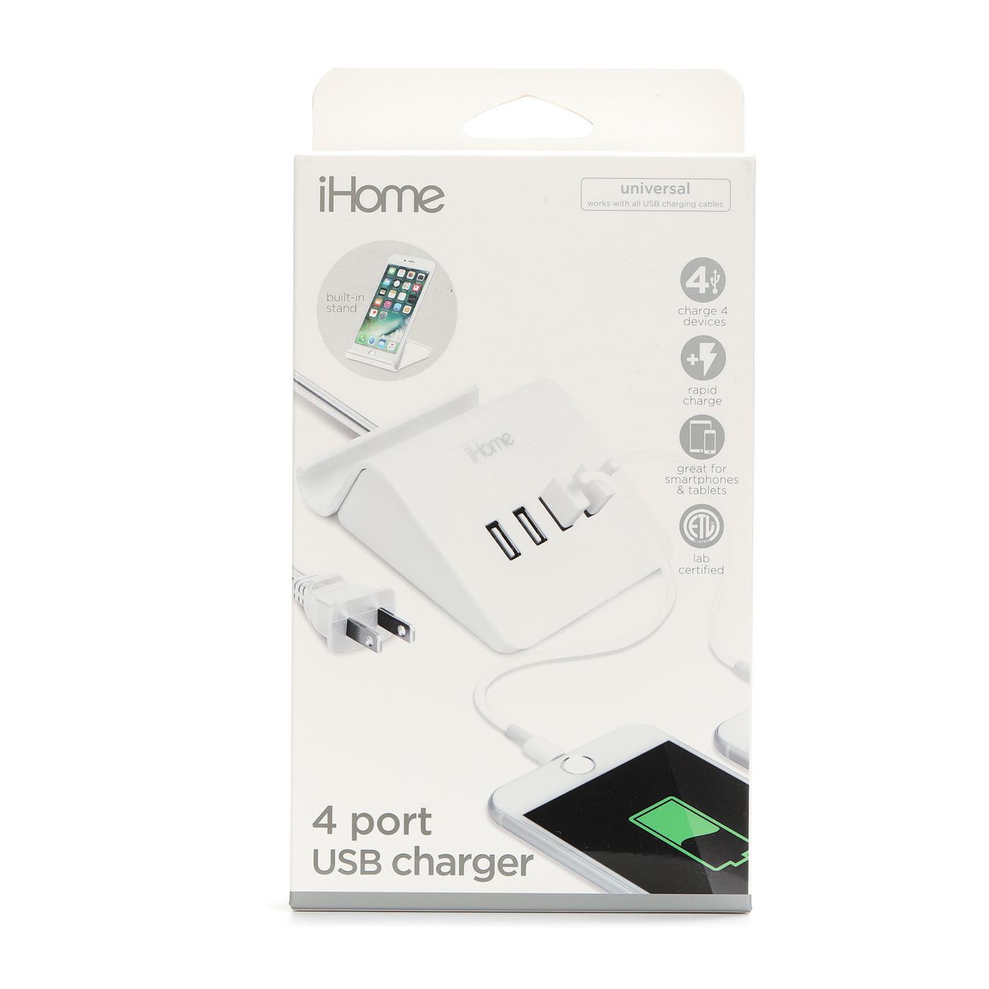 iHome 4-Port USB Charging Stand - White; image 1 of 2