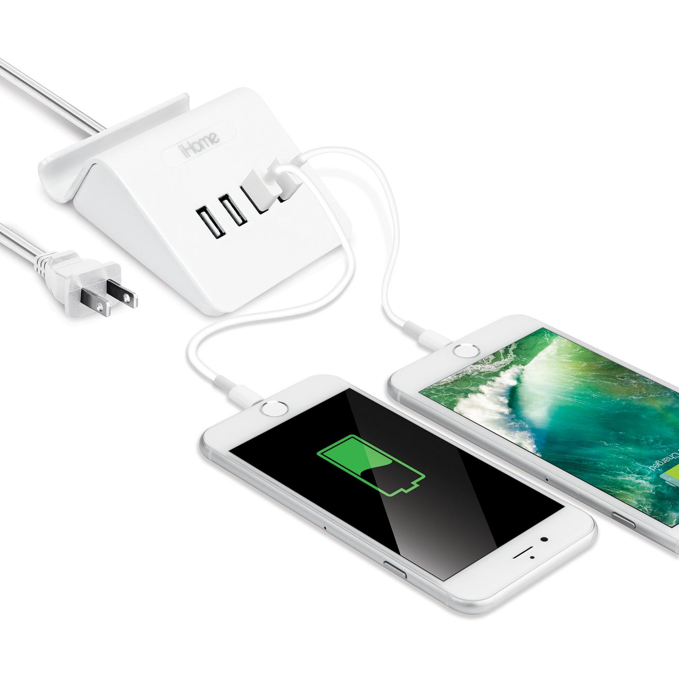iHome 4-Port USB Charging Stand - White; image 2 of 2