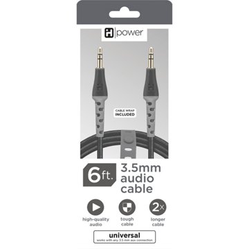iHome 3.5 mm Audio Cable - Black, 6'