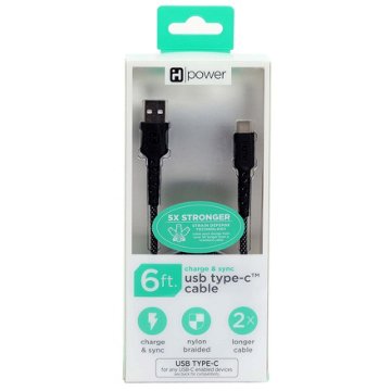 iHome USB-C to USB-A Charging Cable - Black, 6'