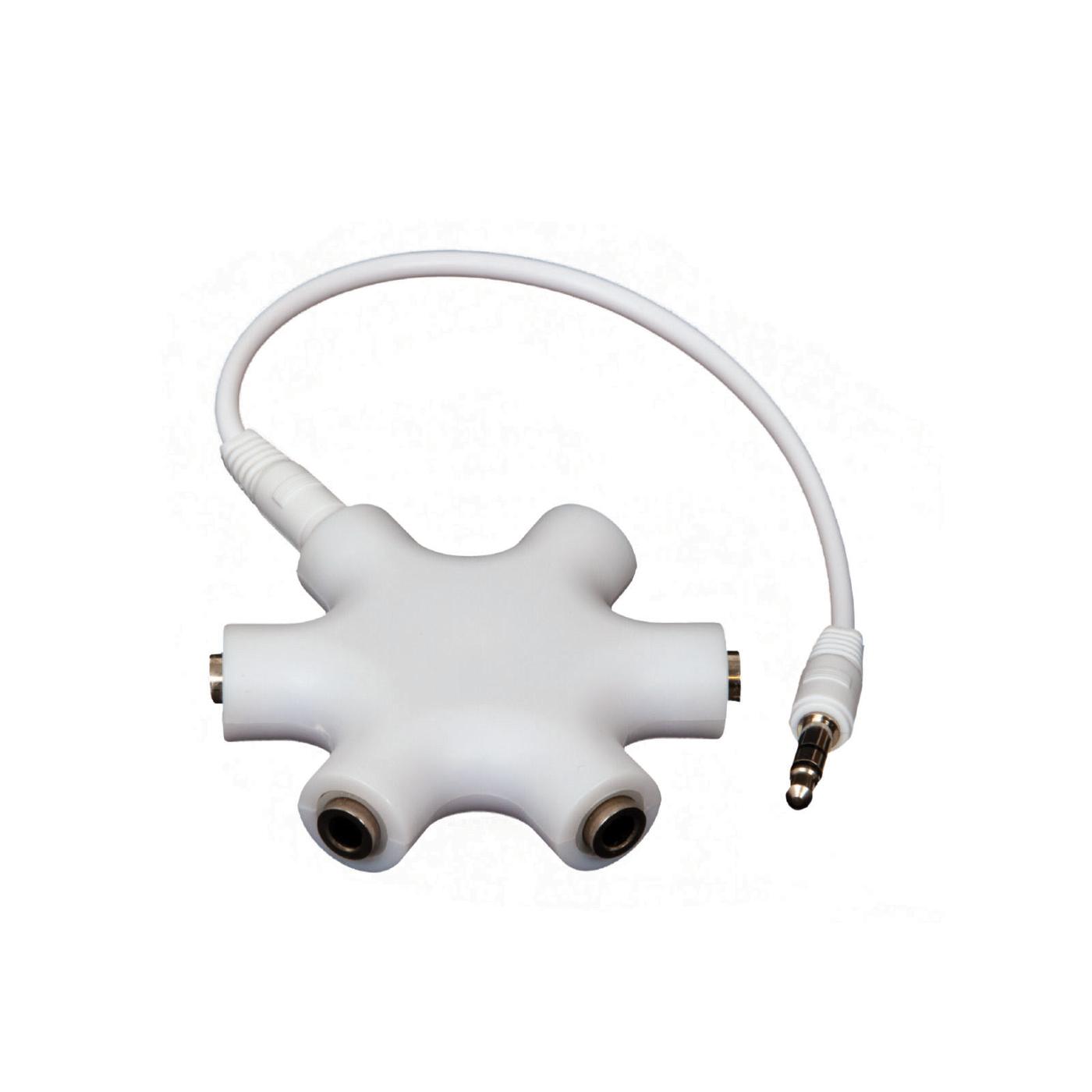 Helix Share Audio 5-Port Headphone Splitter - White; image 2 of 2