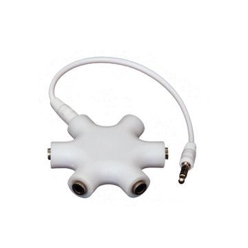 Helix Share Audio 5-Port Headphone Splitter - White