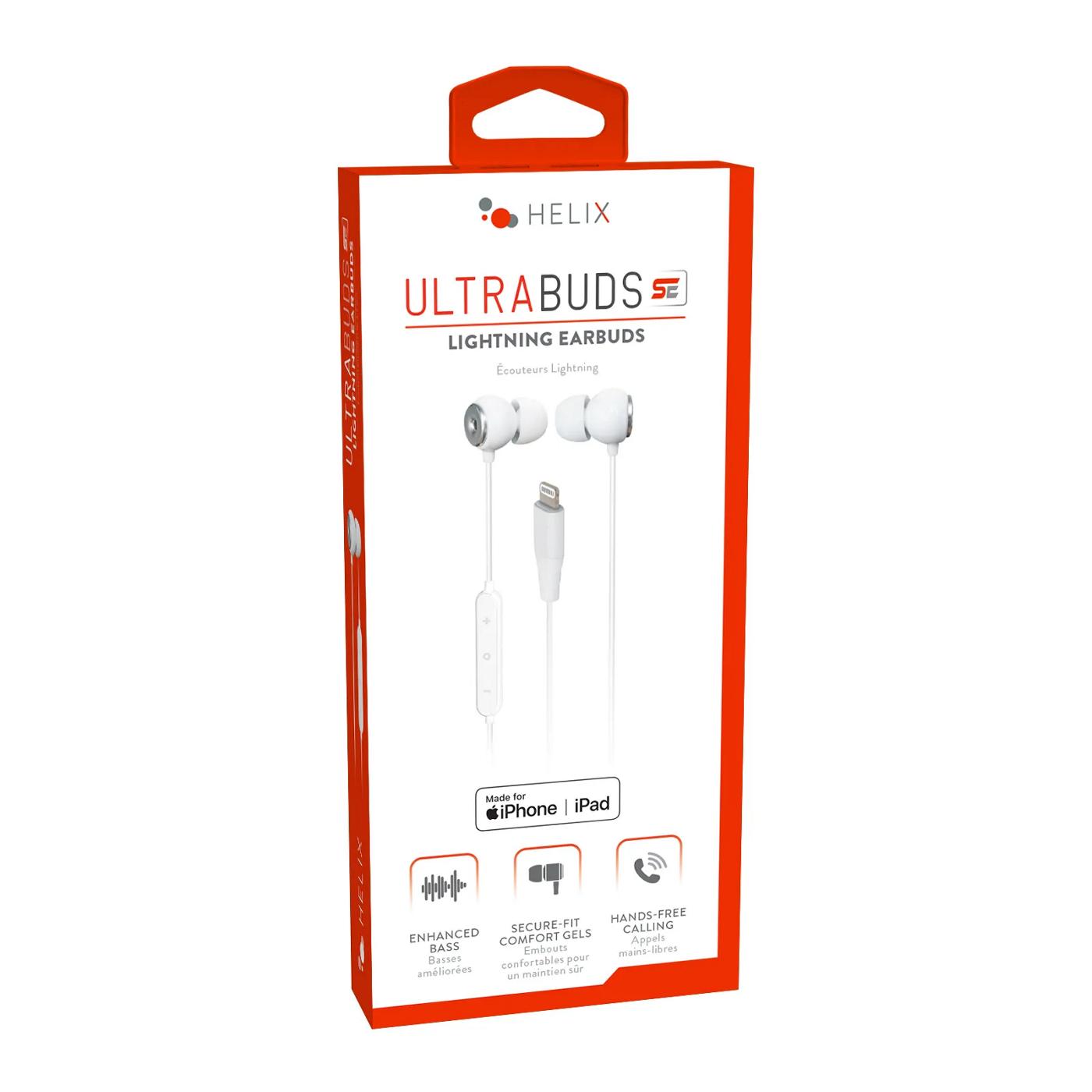 Helix Ultra Lightning Earbuds - White; image 1 of 2