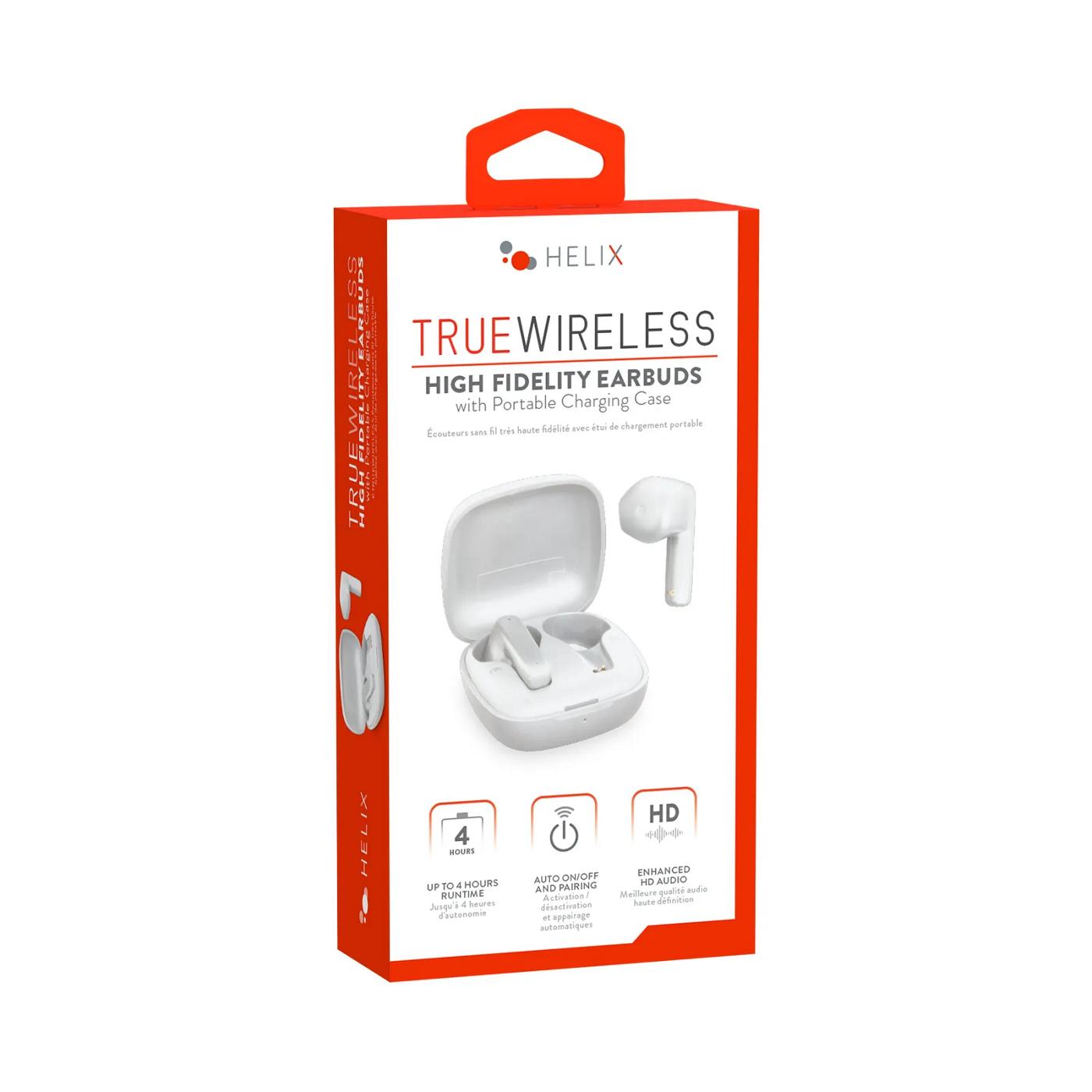 Helix True Wireless High Fidelity Earbuds - White; image 1 of 2