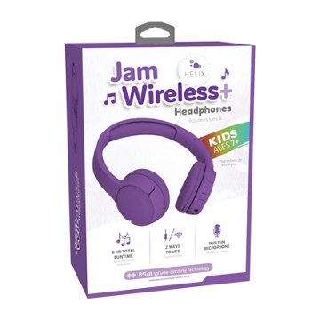 Helix JamWireless Kids Bluetooth Headphones - Purple