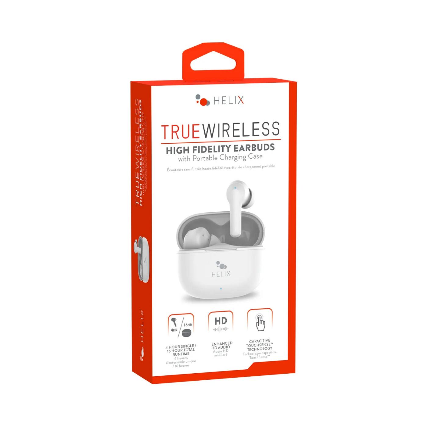 Helix True Wireless High Fidelity Earbuds - White; image 1 of 2