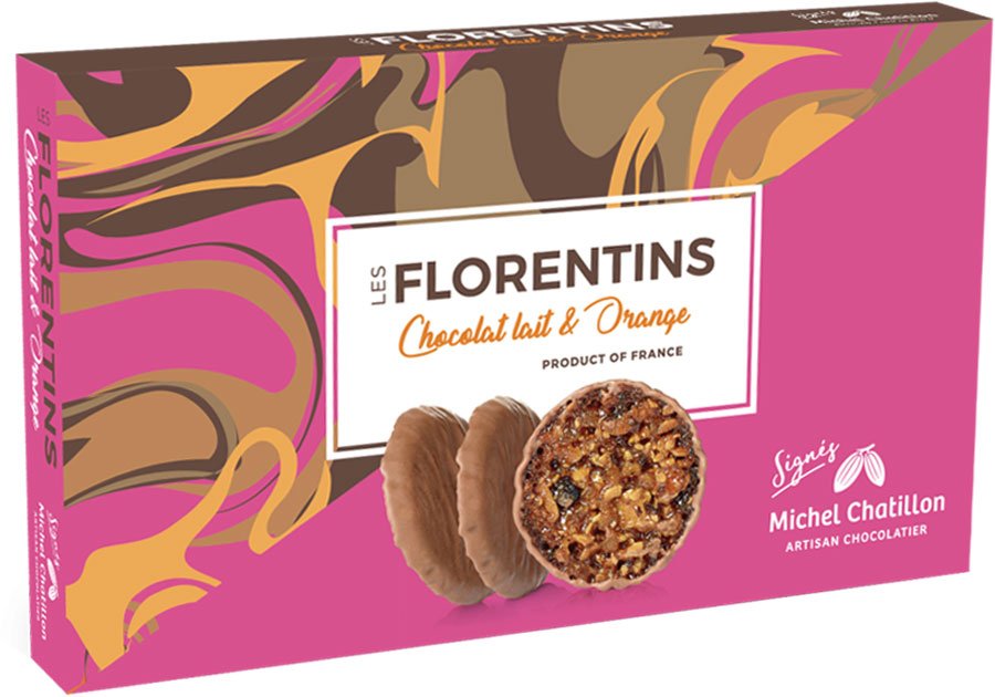 Michel Chatillon Milk Chocolate and Orange Florentines, 3.53 oz