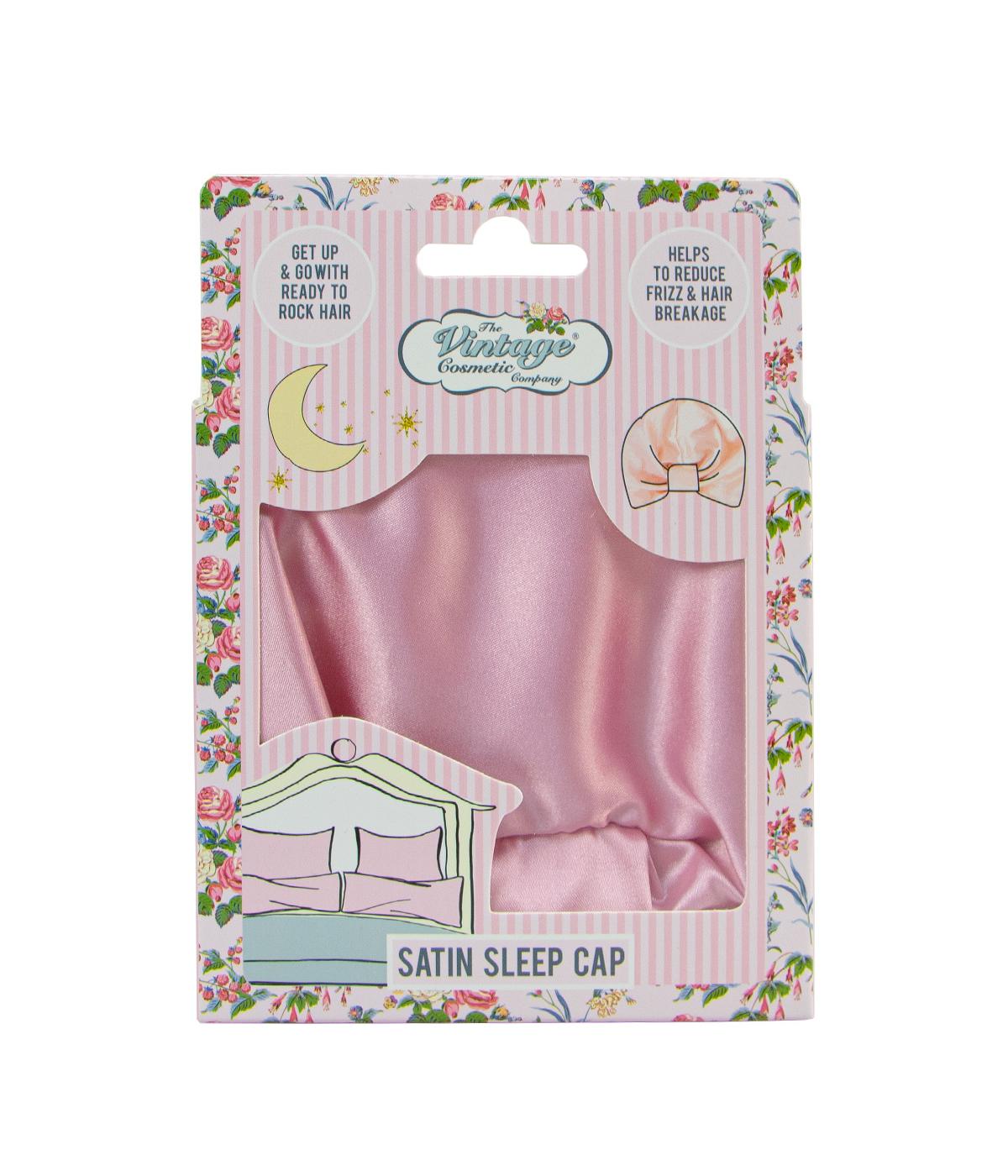 The Vintage Cosmetic Company Satin Sleep Cap - Pink; image 1 of 2