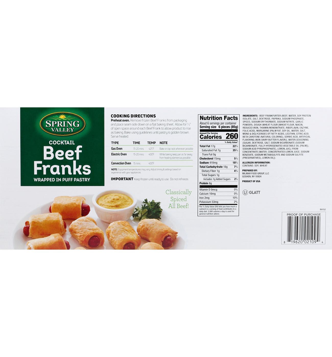 Spring Valley Kosher Puff Pastry Wrapped Cocktail Beef Franks - Shop ...