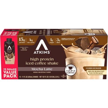 Atkins Iced Coffee 15G Protein Shake 12 pk - Mocha Latte