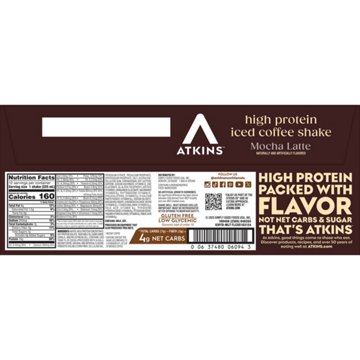 Atkins Iced Coffee 15G Protein Shake 12 pk - Mocha Latte