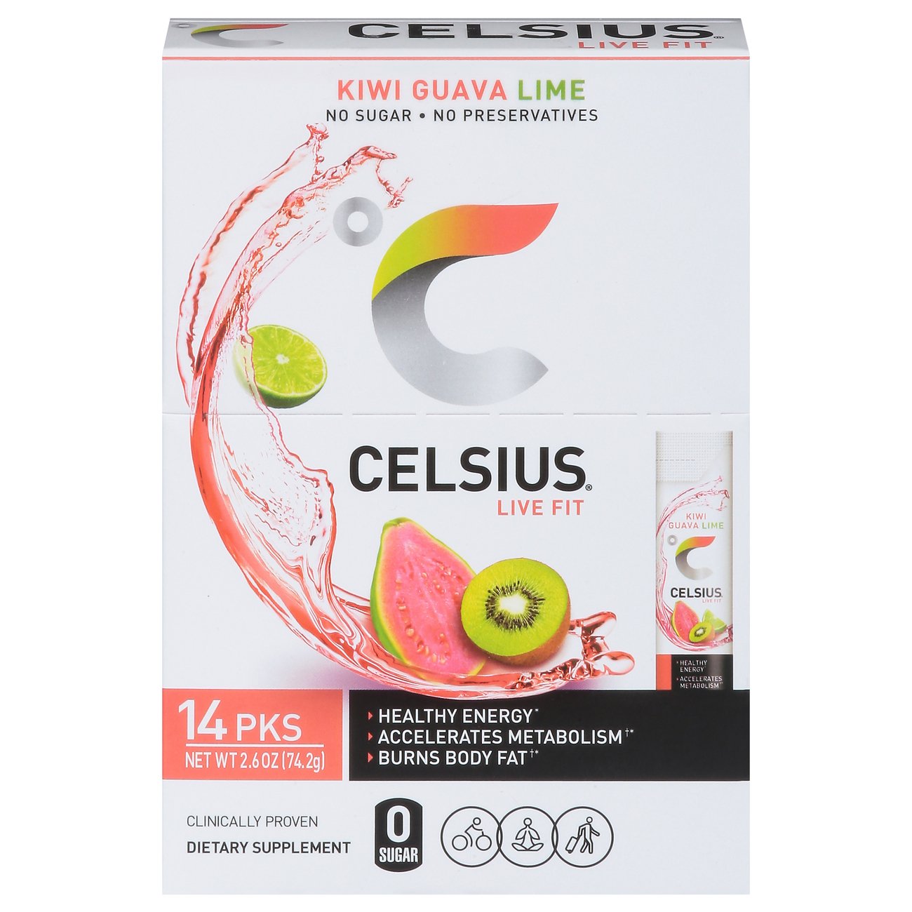 Celsius 0g Sugar Energy Powder Packs Kiwi Guava Lime Shop Diet