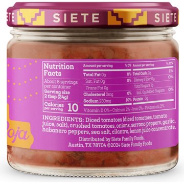 Siete Casera Style Spicy Salsa Roja, 10.5 oz