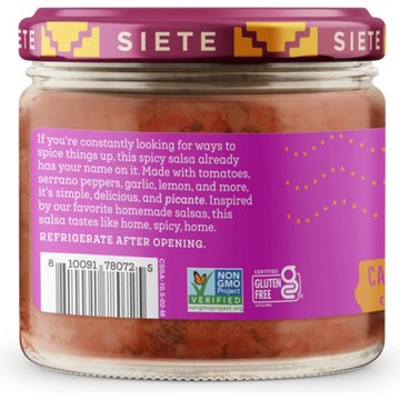 Siete Casera Style Spicy Salsa Roja, 10.5 oz