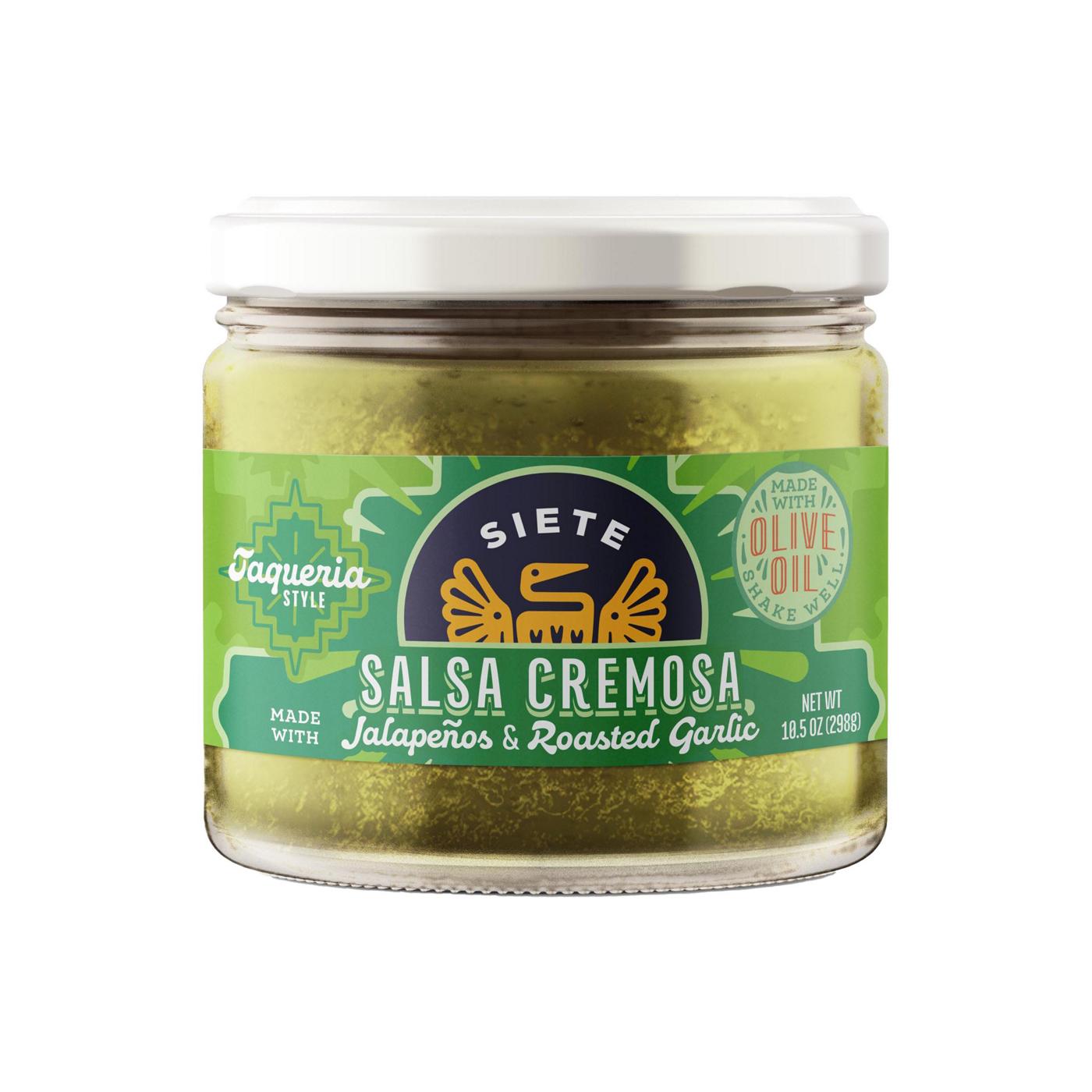 Siete Taqueria Style Cremosa Jalapenos & Roasted Garlic Salsa; image 1 of 4