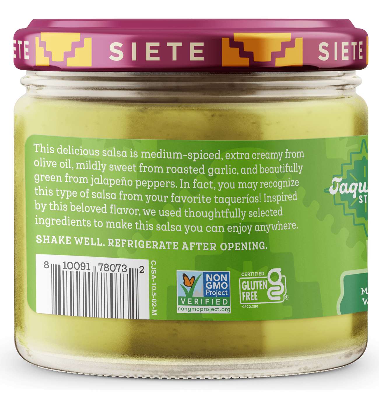 Siete Taqueria Style Cremosa Jalapenos & Roasted Garlic Salsa; image 4 of 4