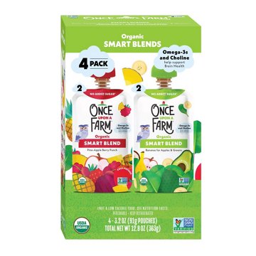 Once Upon a Farm Organic Smart Blend Pouches - Apple Greens & Pine-Apple