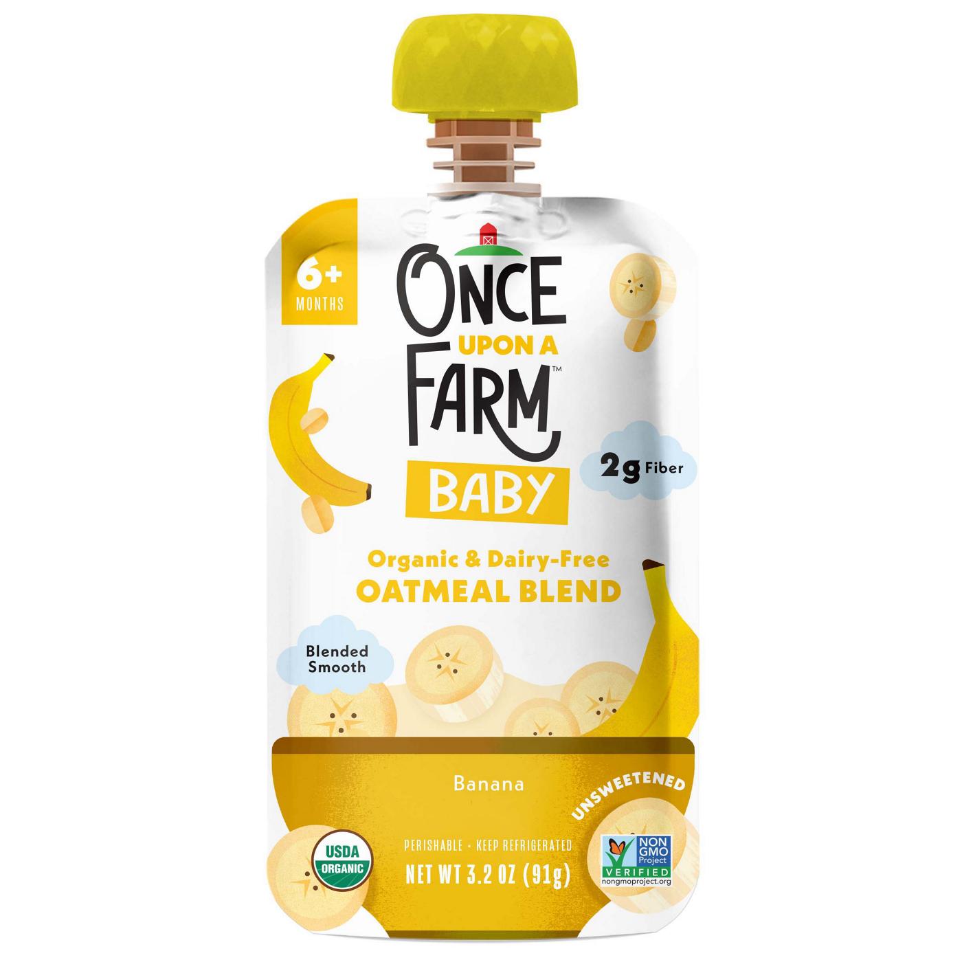 Once Upon a Farm Organic Oatmeal Blend Baby Food Pouch - Banana; image 1 of 2