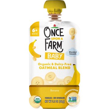 Once Upon a Farm Organic Dairy Free Oatmeal Blend Pouch - Banana