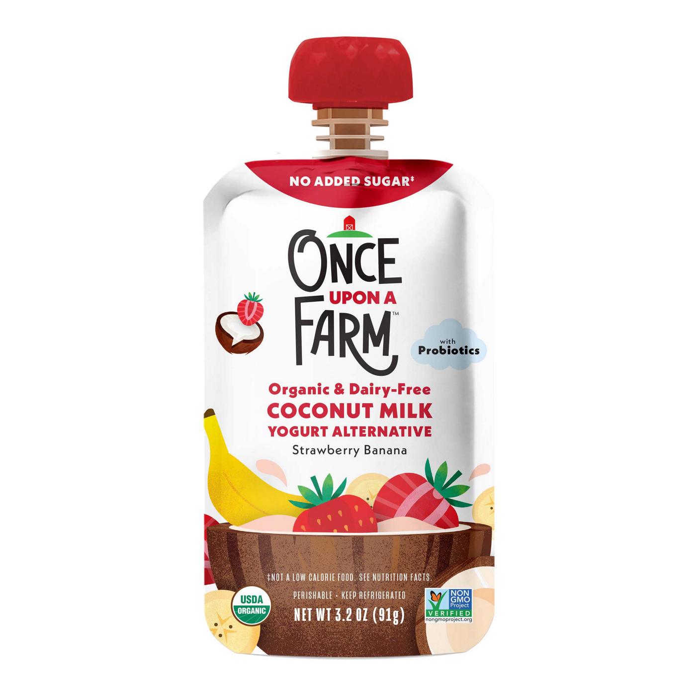 Once Upon a Farm Milk Yogurt Alternative Food Pouch - Strawberry Banana Coconut; image 1 of 2