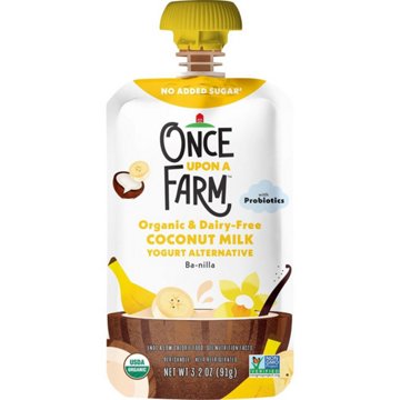 Once Upon a Farm Organic Dairy Free Coconut Milk Yogurt Alternative Pouch - Ba-nilla