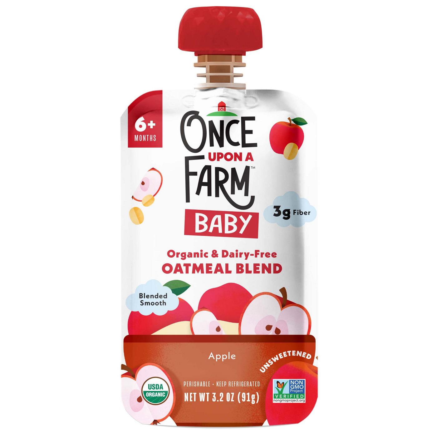 Once Upon a Farm Organic Oatmeal Blend Baby Food Pouch - Apple; image 1 of 2