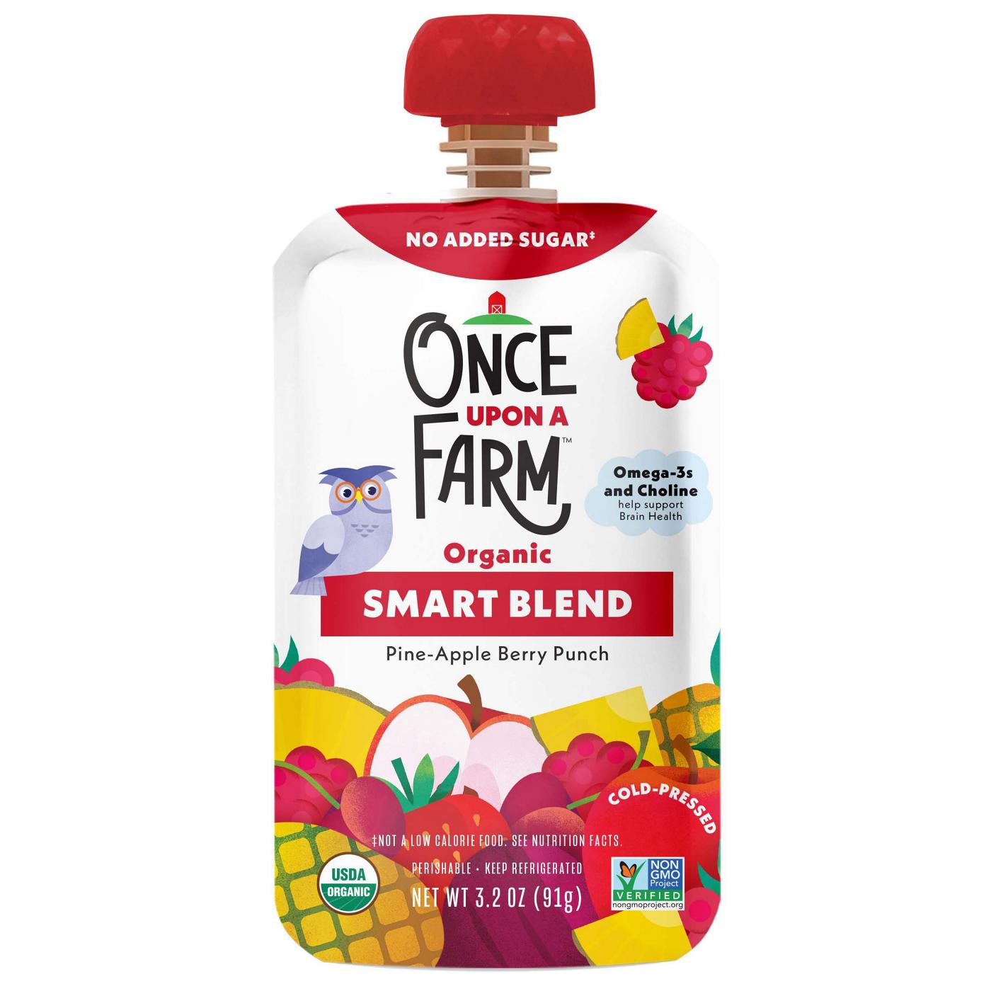 Once Upon a Farm Organic Smart Blend Pouch - Pine-Apple Berry Punch; image 1 of 2