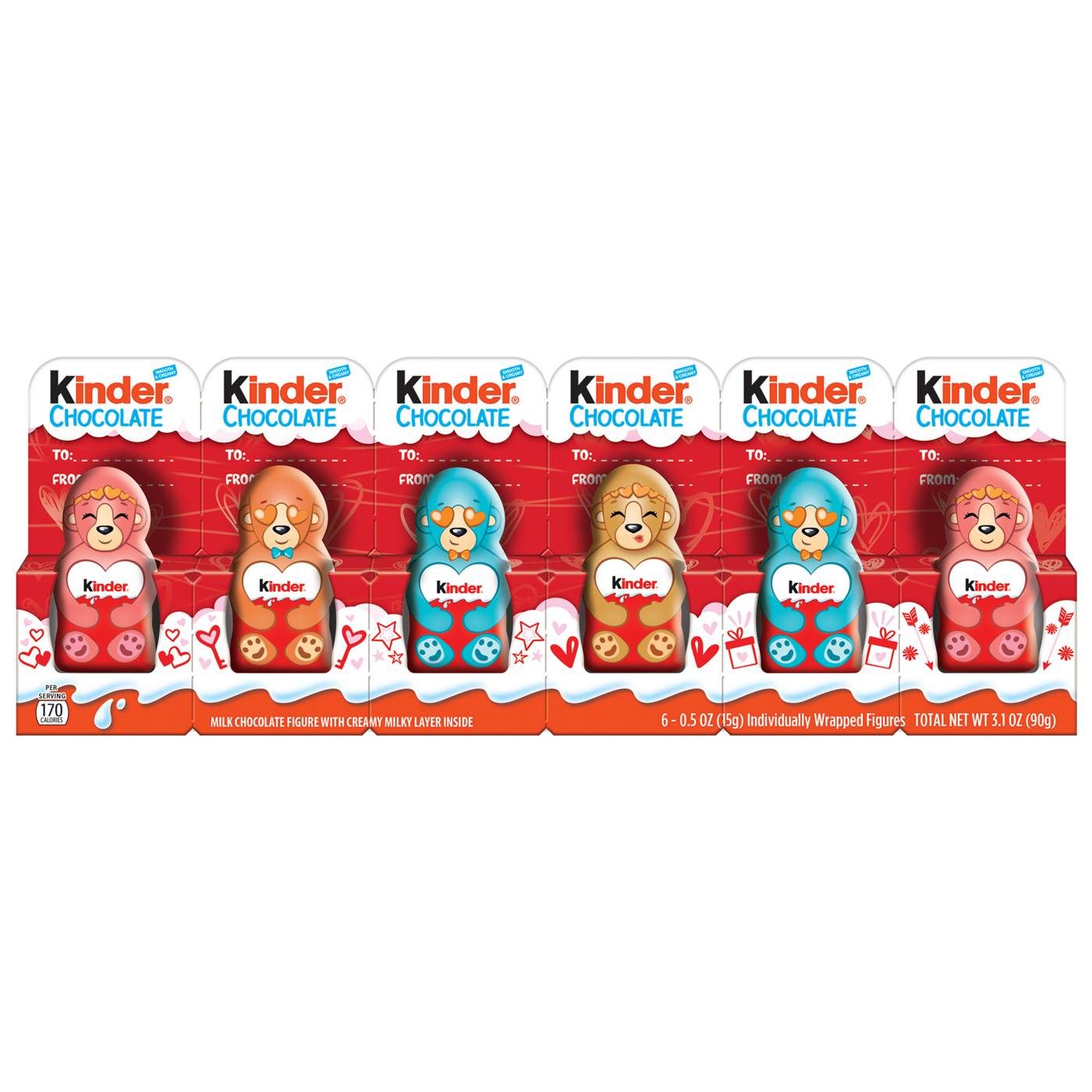 Kinder Chocolate Valentine's Exchange Candy Figures; image 1 of 6