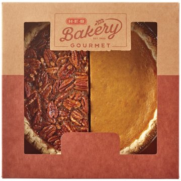 H-E-B Bakery Gourmet 1/2 Pumpkin 1/2 Pecan Pie