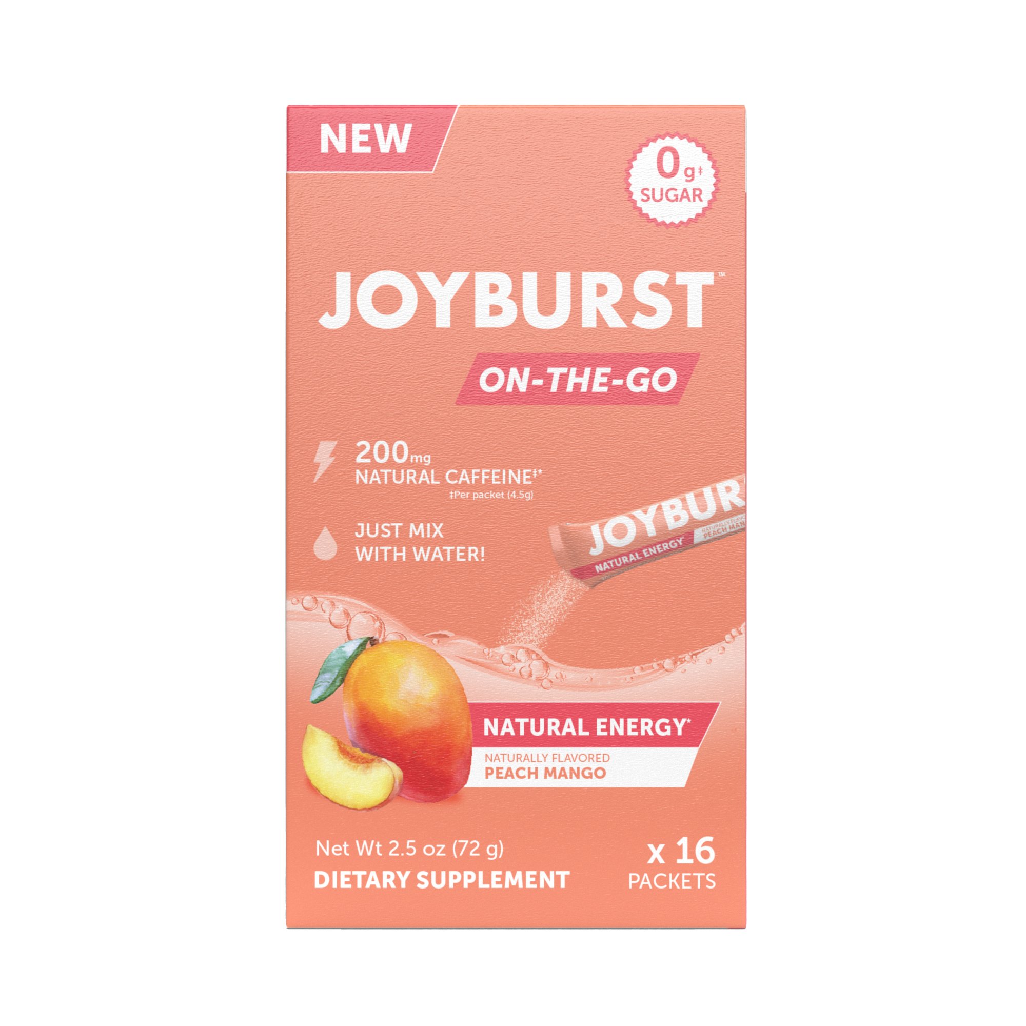 Joyburst OnTheGo Natural Energy Packets Peach Mango Shop Diet