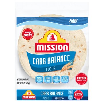 Mission Carb Balance Flour Tortillas, Burrito Size, 6 ct