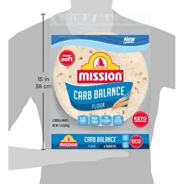 Mission Carb Balance Flour Tortillas, Burrito Size, 6 ct