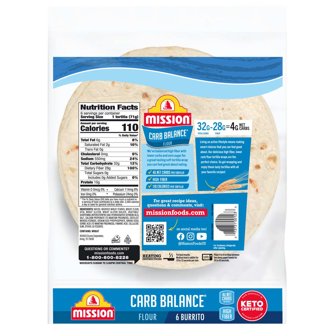 Mission Carb Balance Flour Tortillas, Burrito Size; image 6 of 8