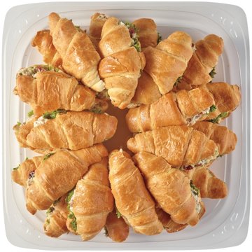 H-E-B Deli Party Tray - Cranberry Pecan Turkey Salad Croissant Sandwiches, 24 ct