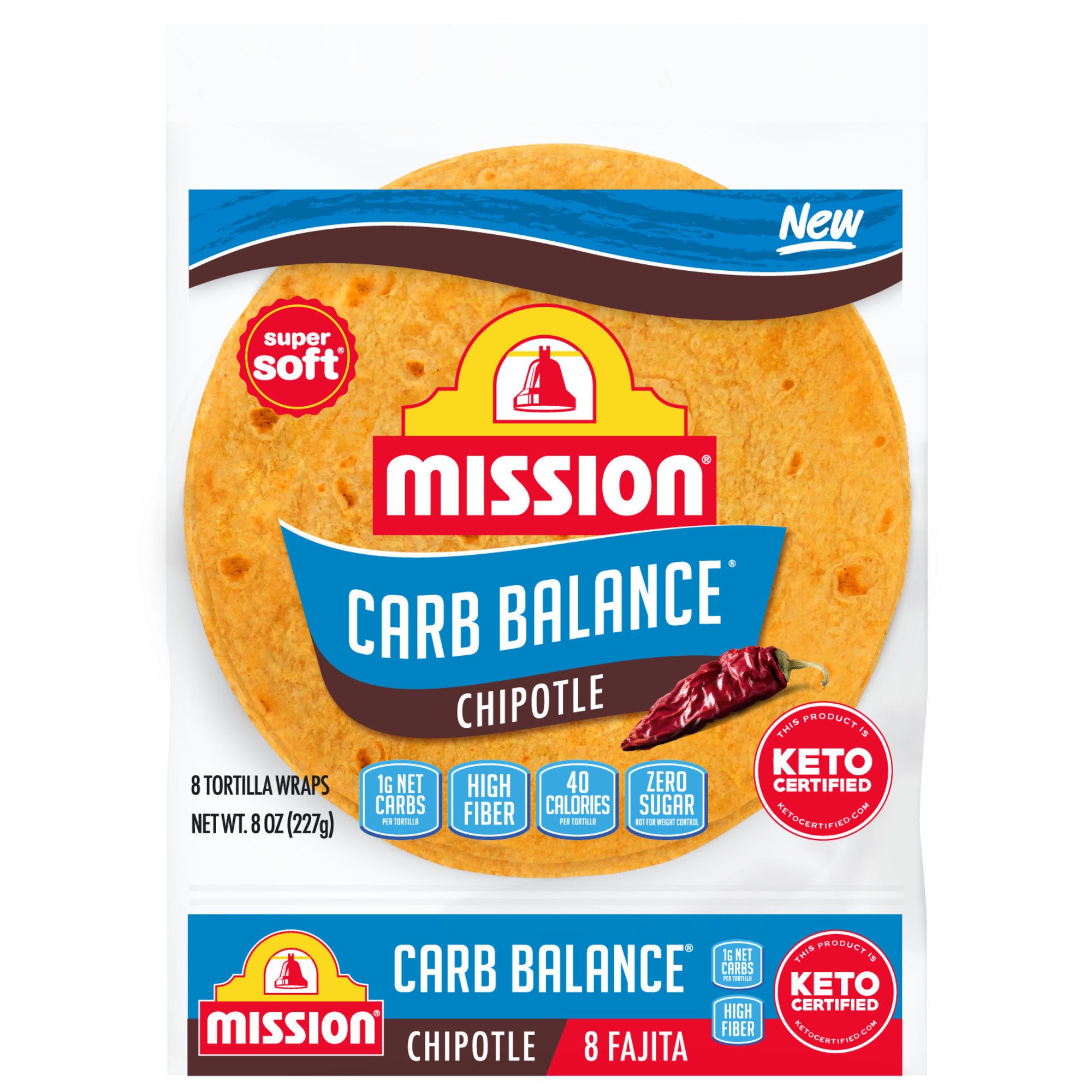 Mission Carb Balance Chipotle Fajita Size Shop Tortillas at HEB