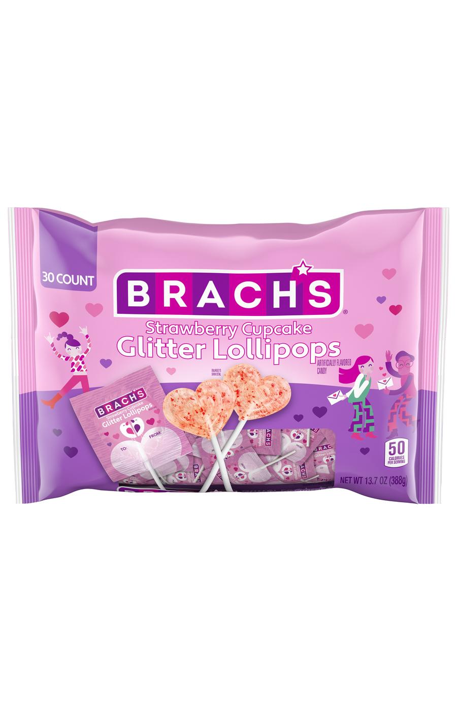 Brach's Strawberry Cupcake Glitter Lollipops Shop Candy at HEB